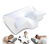 Sleep Apnea Pillow,2 in 1 Premium Ergonomic Contour,Memory Foam Pillows for Neck Pain Relief, Neck Support Ergonomic Pillows Side Sleeper Pillow, for Side Back Stomach Sleeper (White)
