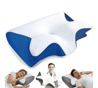 Sleep Apnea Pillow,2 in 1 Premium Ergonomic Contour,Memory Foam Pillows for Neck Pain Relief, Neck Support Ergonomic Pillows Side Sleeper Pillow, for Side Back Stomach Sleeper (Blue)
