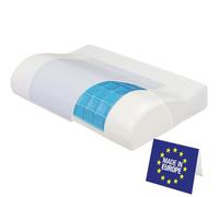 SLEEP COMFY Almohada de gel de espuma viscoelástica de gel con funda para dormir de lado, ortopédica para dormir de lado, 47 x 30 x 9,5/7,5 cm