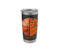 Sleep Eat Dribble Repeat Basketball Player Retro Sport Vaso térmico de acero inoxidable de doble pared