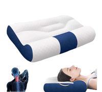 Sleep Enhancing Cervical Support Comfort Goose Down Pillow, Cervical Support Comfort Goose Pillow, Sleep Enhancing Cervical Pillow, Traction Cervical Spine Support Pillow (Blue)