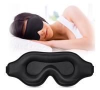 Sleep Eye Mask for Side Sleeper, Lash Extensions 3D Contoured Cup Sleeping Mask for Men Women, Travel Blackout Night Blindfold Eye Shade Cover with Adjustable Strap (Black-Side Sleeper)