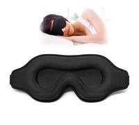 Sleep Eye Mask for Side Sleeper, Lash Extensions 3D Contoured Cup Sleeping Mask for Men Women, Travel Blackout Night Blindfold Eye Shade Cover with Adjustable Strap (Black-Side Sleeper)