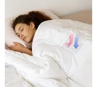 Sleep & Glow Manta refrescante ventilada para Personas Que Duermen con Calor con Paneles de ventilación de Malla, algodón Transpirable de 300 Hilos, para Todas Las Estaciones, para Verano e Invierno,