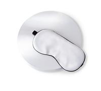 Sleep & Glow Mascarilla de Seda para Dormir Mascarilla de Seda de Morera Natural para Dormir con Correa Ajustable Venda Suave y Ligera con Cuidado de la Piel Facial (Blanco)