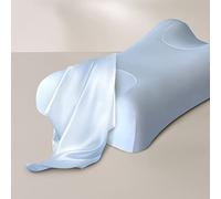 SLEEP & GLOW Omnia La Funda de Almohada de Seda Natural para el Cabello y la Piel se Adapta a la Forma Única de la Almohada Omnia Sleep&Glow-Seda de Morera de Grado 6A de 19 mm (Hielo Ártico)