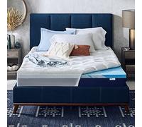 Sleep Innovations Cooling Comfort - Cubrecolchón de Espuma viscoelástica de Gel de Doble Capa, 4 Pulgadas, tamaño matrimonial, Funda Superior de Almohada