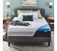 Sleep Innovations Cubrecolchón de Espuma viscoelástica de Doble Capa de 4 Pulgadas, tamaño matrimonial, Soporte ultrasuave, Espuma viscoelástica de Gel refrescante de 3 Pulgadas más Funda de Almohada