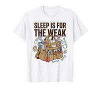 Sleep Is For The Weak Cita Padre Bebé Nuevo Papá Humor Divertido Camiseta