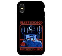 Sleep is My God Sarcastic Retro Vintage Funny Adult Humor Carcasa para iPhone X/XS