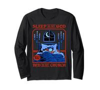 Sleep is My God Sarcastic Retro Vintage Funny Adult Humor Manga Larga
