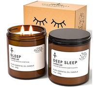 Sleep Juego de velas grandes, velas de larga duración de hasta 90 - 100 horas (14 onzas), velas perfumadas TRINIDa para aliviar la ansiedad y dormir perfecto, lavanda promueve el sueño, manzanilla