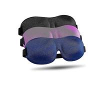 Sleep Mask 3 Pack, Upgraded 3d Contoured 100% Blackout Eye Mask for Sleeping with Adjustable Strap, Comfortable & Soft Night Blindfold for Women Men