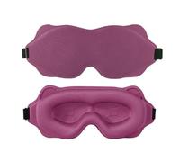 Sleep Mask Blindfold Sleeping Aid Soft Memory Foam Eye Block out Light Pressure Sensation Rest Relax Adjustable(Rose)