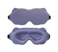 Sleep Mask Blindfold Sleeping Aid Soft Memory Foam Eye Block out Light Pressure Sensation Rest Relax Adjustable(Purple)