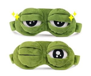 Sleep Masks for Women,Eye Mask for Sleeping, Night Mask Frog Cute Block Out Light, Soft Comfort Eye Shade Cover for Travel Yoga Nap, Green (1PC)