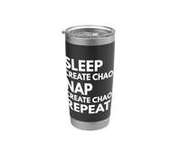 Sleep Nap Create Caos Repeat Lover Vaso térmico de acero inoxidable de doble pared