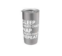 Sleep Nap Create Caos Repeat Lover Vaso térmico de acero inoxidable de doble pared