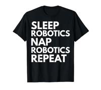 Sleep Nap Robótica Repite Lover Ingeniero de robótica Camiseta gráfica económica, Hombre, Negro, L