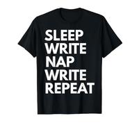 Sleep Nap Write Repeat Lover Escritor Escritura de Autor Camiseta gráfica económica, Hombre, Negro, XL
