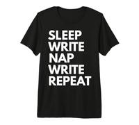 Sleep Nap Write Repeat Lover Escritor Escritura de Autor Camiseta Premium