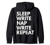 Sleep Nap Write Repeat Lover Escritor Escritura de Autor Sudadera con Capucha