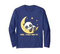Sleep Panda No You Do It Buenas Noches, Lindo Animal Durmiente Manga Larga, Unisex para Adultos, Azul Marino, M