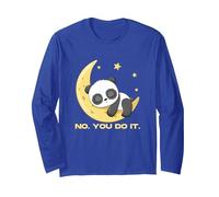 Sleep Panda No You Do It Buenas Noches, Lindo Animal Durmiente Manga Larga, Unisex para Adultos, Azul Real, L