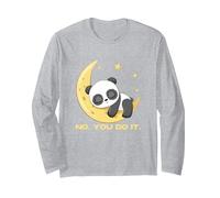 Sleep Panda No You Do It Buenas Noches, Lindo Animal Durmiente Manga Larga, Unisex para Adultos, Gris Jaspeado, M