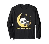 Sleep Panda No You Do It Buenas Noches, Lindo Animal Durmiente Manga Larga, Unisex para Adultos, Negro, XXL