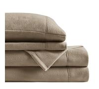 SLEEP PHILOSOPHY Soft & Cozy Micro Fleece Sheet Set Ropa cálida de Invierno, Juego de Cama de Forro Polar, marrón, Matrimonio Doble