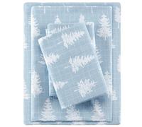 Sleep Philosophy True North by Cozy Flannel - Juego de sábanas de Franela 100% algodón Ultra Suave para Clima frío, tamaño matrimonial, Azul Bosque