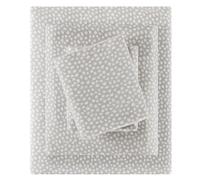 SLEEP PHILOSOPHY True North by Cozy Franela cálida 100% algodón sábanas - Novedad impresión Animales Estrellas Lindo Ultra Suave Clima frío Juego de Ropa de Cama matrimonial, Puntos Grises 4 Piezas