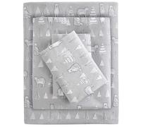 Sleep Philosophy True North by Cozy - Juego de sábanas de Franela 100% algodón, sábanas ultrasuaves y ultrasuaves para Clima frío, diseño de Oso, 4 Piezas, tamaño Queen