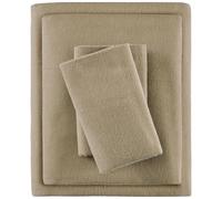 Sleep Philosophy True North - Sábanas de Franela 100% algodón, ultrasuaves, Bonitas y acogedoras para Clima frío, Estampado de Animales, Estrellas, 4 Piezas, tamaño de Matrimonio, Tostado Liso