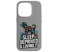 Sleep Prived and Loving It Funny Dog Parent Art Carcasa para iPhone 14 Pro