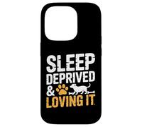 Sleep Prived and Loving It Funny Dog Parent Art Carcasa para iPhone 14 Pro