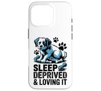 Sleep Prived and Loving It Funny Dog Parent Art Carcasa para iPhone 16 Pro