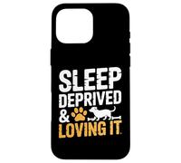Sleep Prived and Loving It Funny Dog Parent Art Carcasa para iPhone 16 Pro MAX