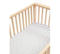 Sleep Silk - Sábana bajera ajustable de seda de morera de 25 momme para cunas, no más manchas de bebé ni pérdida de cabello recién nacido, perfecto para pieles sensibles | Cruces grises paloma