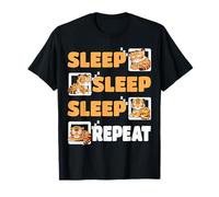 Sleep Sleep Sleep Repeat Cute Sleeping Tiger Pijama Camiseta