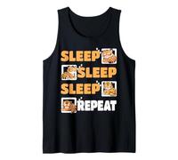 Sleep Sleep Sleep Repeat Cute Sleeping Tiger Pijama Camiseta sin Mangas