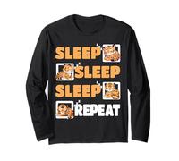 Sleep Sleep Sleep Repeat Cute Sleeping Tiger Pijama Manga Larga