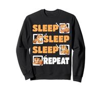 Sleep Sleep Sleep Repeat Cute Sleeping Tiger Pijama Sudadera