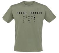 Sleep Token Alphabet 2 Hombre Camiseta Verde S 100% algodón Vorne Bedruckt Regular