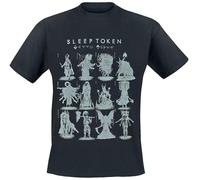 Sleep Token Grid 2 Hombre Camiseta Negro 5XL 100% algodón Vorne Bedruckt Regular