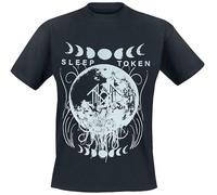 Sleep Token Moons Hombre Camiseta Negro 4XL 100% algodón Vorne Bedruckt Regular