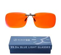 Sleep ZM Gafas de bloqueo de luz azul 100 % para mujeres y hombres, mejor sueño, protección antifatiga ocular, pantallas de computadora para juegos, Metálico - 99% Sleep Aid Lente naranja 1, Large