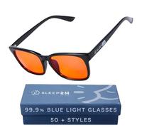 Sleep ZM Gafas de bloqueo de luz azul para mujeres y hombres, mejor sueño, protección antifatiga ocular, pantallas de computadora y juegos, color negro Wayfarer, lente ámbar 99% nocturna, B1 negro