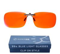 Sleep ZM Lentes con clip de bloqueo de luz azul y sensibilidad a la luz, 14 tipos de lentes para mayor comodidad, relajación, sueño y alivio, Metálico - 99% Sleep Aid Lente naranja 1, Large